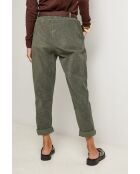 Pantalones Elsa de terciopelo caqui con cinturón de algodón