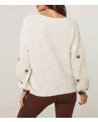 Pull col rond cœur Cléa beige