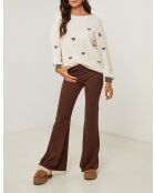Pull col rond cœur Cléa beige