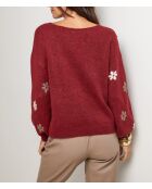 Pull col V Anissa bordeaux