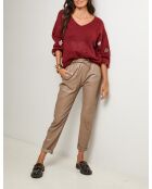 Pull col V Anissa bordeaux