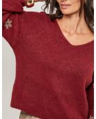 Pull col V Anissa bordeaux