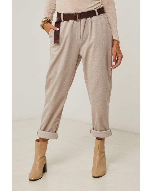 Pantalon ceinture Diane beige