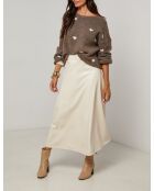 Pull col rond cœur Clémence taupe