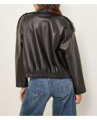 Blouson faux cuir avec poche Héloïse noir