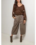 Pull col V Andrea chocolat