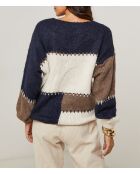 Pull col V Carla bleu marine