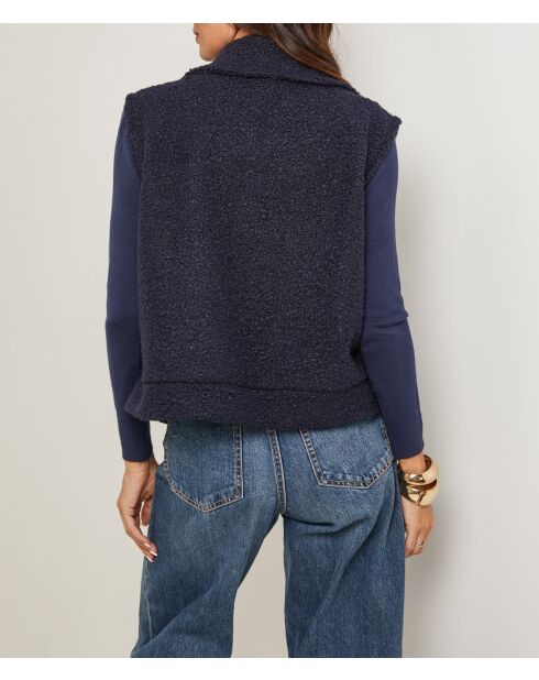 Gilet sans manche poche Élia bleu marine