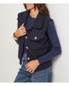 Gilet sans manche poche Élia bleu marine