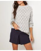 Jersey gris Isaline con cuello redondo en forma de carey