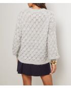 Jersey gris Isaline con cuello redondo en forma de carey