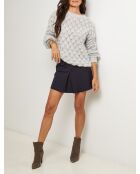 Jersey gris Isaline con cuello redondo en forma de carey