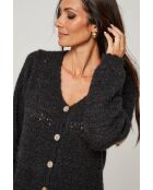 Gilet à bouton col V Liliana noir
