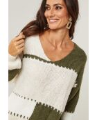 Jersey caqui Celeste con cuello en V