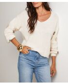 Pull col V Anastasia beige