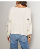 Pull col V Anastasia beige