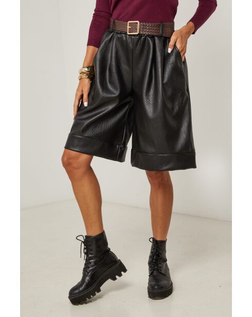 Bermuda avec ceinture Estelle noir
