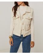 Gilet sans manche poche Elina beige