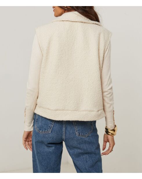Gilet sans manche poche Elina beige