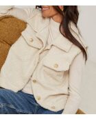 Gilet sans manche poche Elina beige