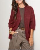 Gilet oversize Athéna bordeaux