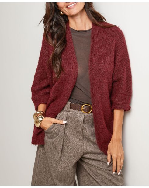 Gilet oversize Athéna bordeaux