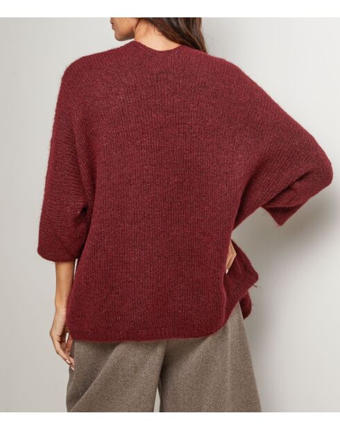 Gilet oversize Athéna bordeaux