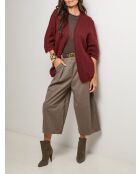 Gilet oversize Athéna bordeaux