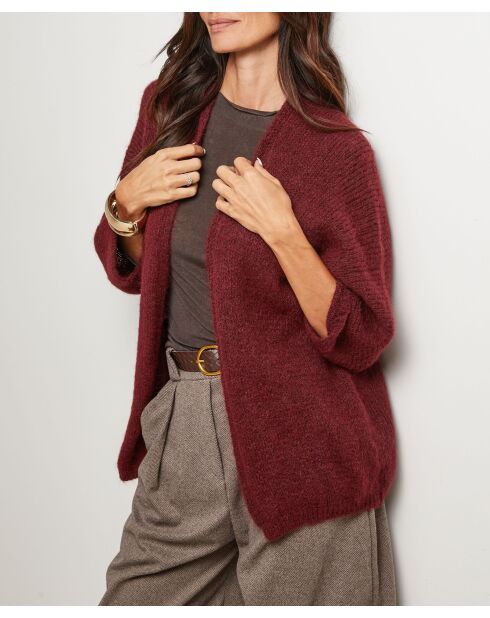Gilet oversize Athéna bordeaux