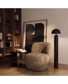 Fauteuil pivotant IVY velours tramé taupe - 65 x 68 x 73 cm