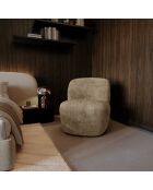 Fauteuil pivotant IVY velours tramé taupe - 65 x 68 x 73 cm