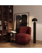 Fauteuil pivotant IVY velours tramé bordeaux - 65 x 68 x 73 cm