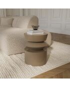 Table d'appoint laquée Minuti taupe 40 cm - 39.5 x 39.5 x 52 cm