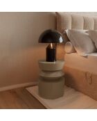 Table d'appoint laquée Minuti taupe 40 cm - 39.5 x 39.5 x 52 cm
