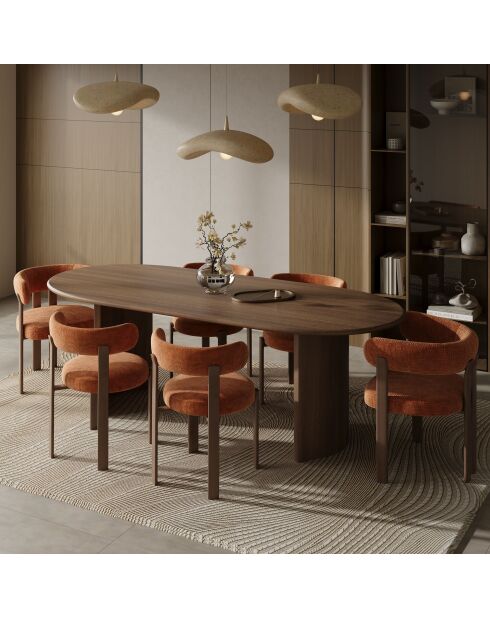 Lot de 2 chaises Oren velours gaufré terracotta - 52 x 53 x 74 cm