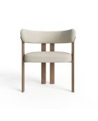Lot de 2 petits fauteuils Oren velours chenillé crème - 60 x 56 x 74 cm