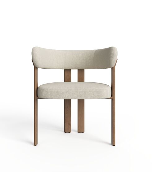 Lot de 2 petits fauteuils Oren velours chenillé crème - 60 x 56 x 74 cm