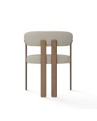 Lot de 2 petits fauteuils Oren velours chenillé crème - 60 x 56 x 74 cm