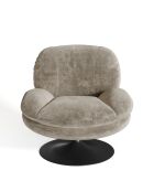 Fauteuil pivotant Replay en velours texturé taupe - 85 x 84 x 85 cm