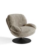 Fauteuil pivotant Replay en velours texturé taupe - 85 x 84 x 85 cm