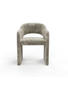 Lot de 2 petits fauteuils ARIEL velours texturé taupe - 60,5 x 59 x 80,5 cm