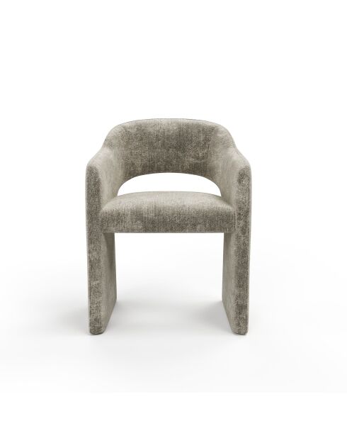 Lot de 2 petits fauteuils ARIEL velours texturé taupe - 60,5 x 59 x 80,5 cm