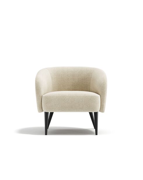 Fauteuil Loven tissu bouclette crème - 73.5 x 67.5 x 66.5 cm