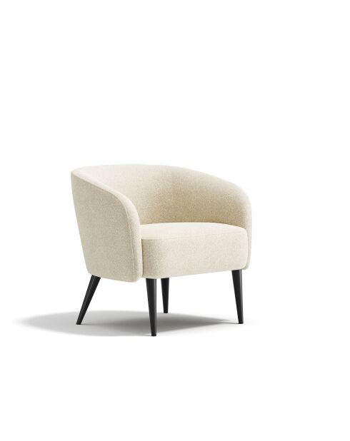 Fauteuil Loven tissu bouclette crème - 73.5 x 67.5 x 66.5 cm