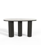 Console Scala marbre blanc naturel et chêne noir - 120 x 40 x 60 cm