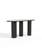Console Scala marbre blanc naturel et chêne noir - 120 x 40 x 60 cm