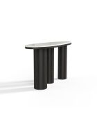 Console Scala marbre blanc naturel et chêne noir - 120 x 40 x 60 cm