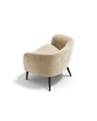 Fauteuil Loven tissu tramé toucher doux taupe - 73.5 x 67.5 x 66.5 cm
