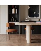 2 Chaises ADELE tissu bouclette terracotta pieds chrome - 52 x 45.5 x 76.5 cm