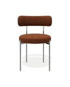 2 Chaises ADELE tissu bouclette terracotta pieds chrome - 52 x 45.5 x 76.5 cm